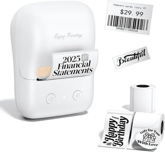Label Maker Machine, A421 Bluetooth Label Portable Thermal Printer for Small Business & Home, Inkless Printer for Barcode, Address, Office, Compatible with iOS & Android, with 3 Label | for Small Business & Home, Inkless Printer for Barcode, Address, O...