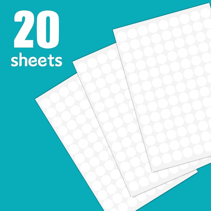 2340 PCS White Dot Stickers 1/2" Round Circle Coding Labels | Used as calendar markers, kindergarten activities, craftst, recommended for writing with oil-based markers,strong adhesion.