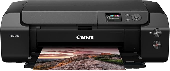 Canon imagePROGRAF PRO-300 Wireless Color Wide-Format Printer, Prints up to 13"X 19", 3.0" LCD Screen with Profession Print & Layout Software and Mobile Device Printing, Black, One Size