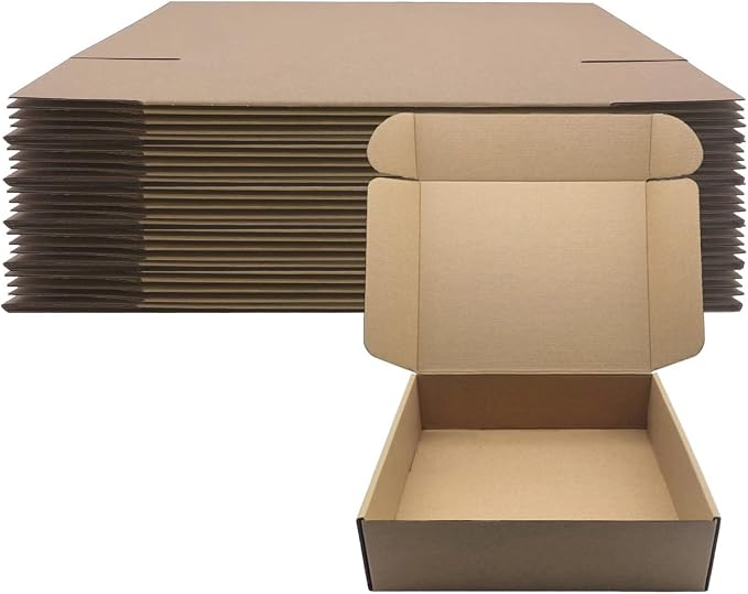 11x9x3 inch Shipping Boxes Pack of 25, Brown Corrugated Cardboard Mailers | Kraft Mailer Box for Packaging and Shipping Small Business, DIY Cardboard Mailing Box for Birthday Wedding Party Gift Giving