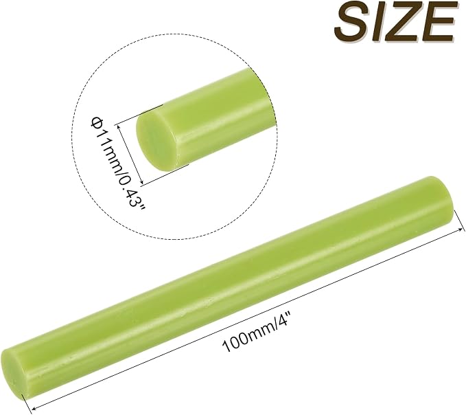 uxcell 30pcs 11mm x 100mm Mini Hot Glue Gun Sticks 4-inch x 0.43-inch High Sticky Large Hot Glue Sticks for Glue Gun, Fruit Green