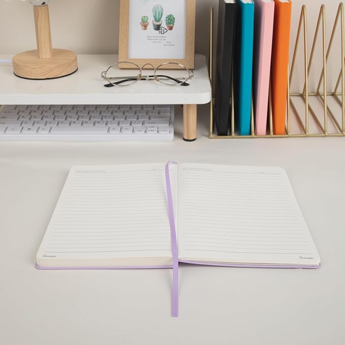 Lined Journal Notebook for Work with 160 Pages, 5.6" x 8" Hardcover Notebooks Journals Medium Size for Writing Women Men