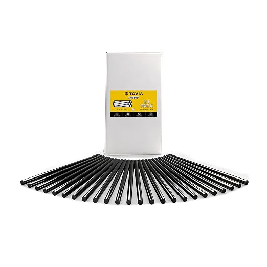 Black Hot Glue Sticks, Mini Size 0.27” x 6", 24-Pack | True Black, UV-resistant adhesive refill, light-blocking resin, zero stringing for 3D prints, electronics, outdoor repairs.