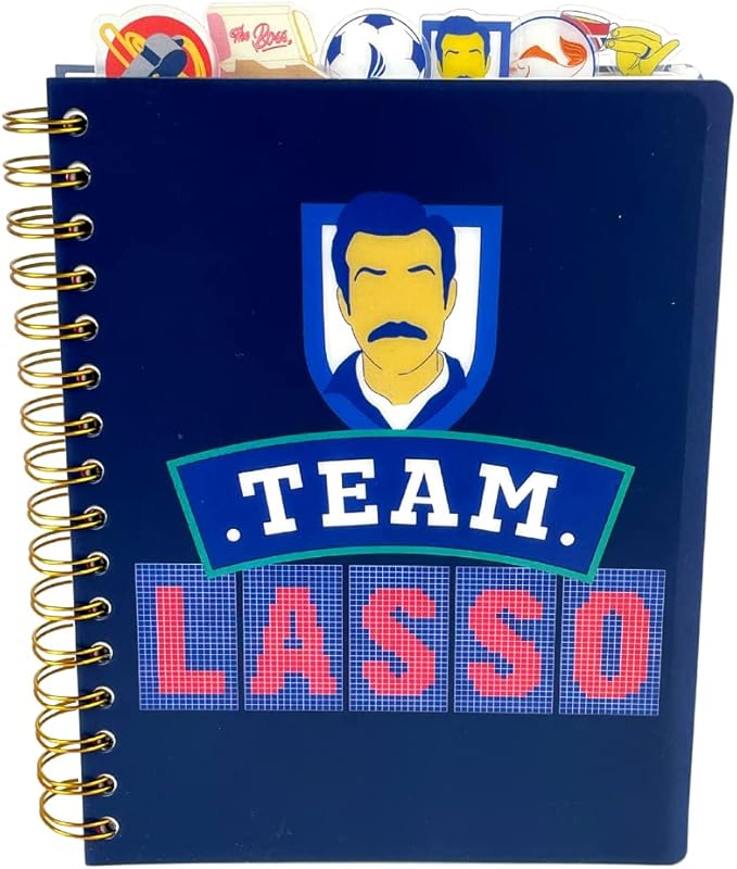 Ted Lasso Tab Journal Notebook, Spiral Bound, 144 Lined Pages, 8 x 7 inches