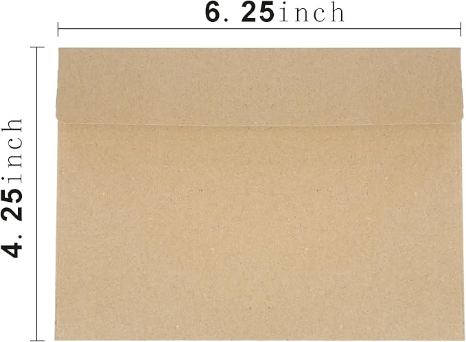 50pcs packed Kraft Envelopes,A4Envelopes, printable invitation envelopes,4x6 envelopes, suitable for weddings, invitations, photos, postcards, greeting cards, mailings