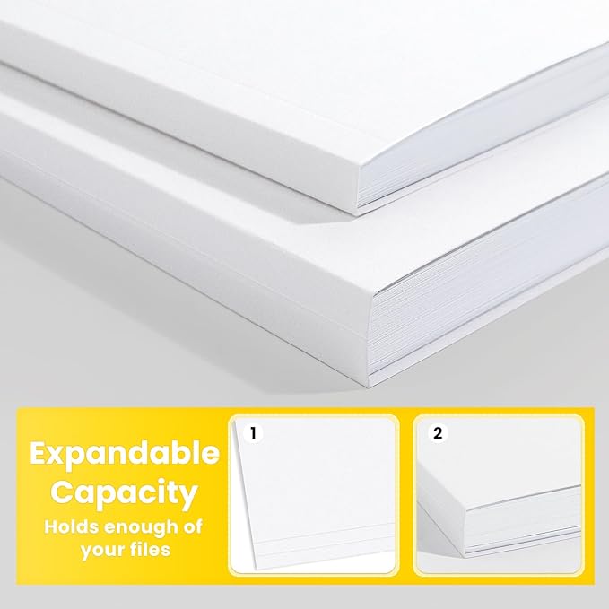 SUNEE File Folders, 120 Pack Manilla Folders 8.5 x 11, 1/3 Cut Tab for Easy Labeling and Organization, Durable Standard Paper for Home, Office, School Filing, White