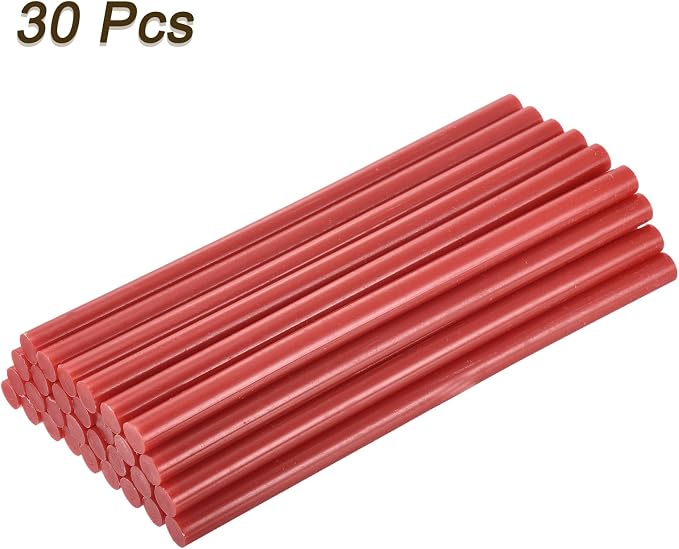 uxcell 30pcs 11mm x 200mm Full Size Hot Glue Gun Sticks 8-inch x 0.43-inch High Sticky Large Hot Glue Sticks for Glue Gun, Red