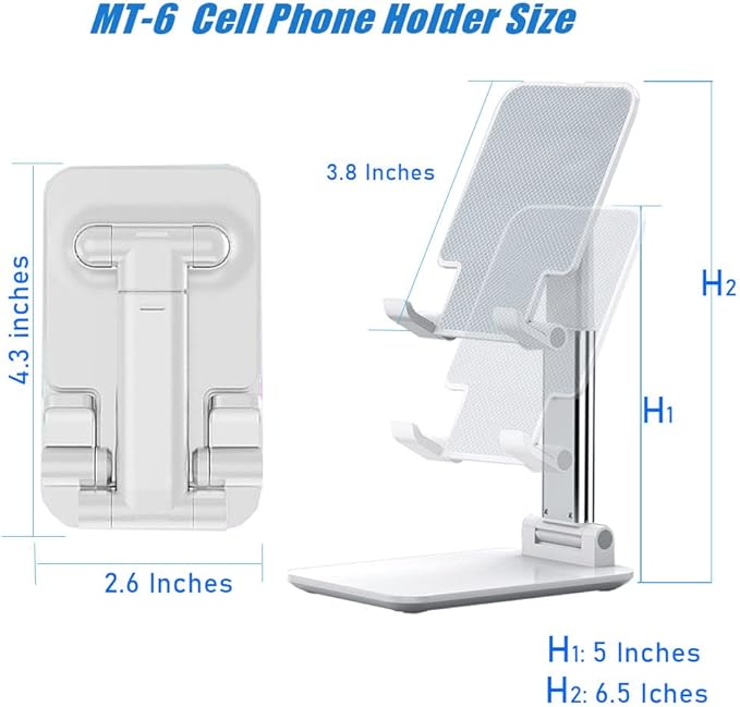 Phone Stand for Desk, Cell Phone Holder Cute Smart Cellphone Stand Foldable Stands Compatible with Under 8" Devices, Office Accessories, Sakura Pink