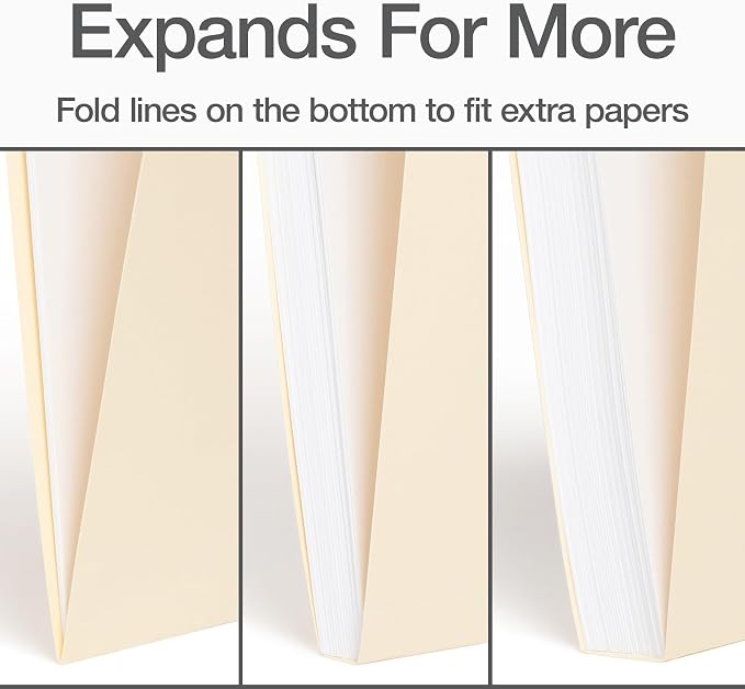 Oxford File Folders, 36 Pack, Letter Size (8.5" x 11"), 3 Tabs, Durable Manila Paper, for School, Office & Home Document Organization