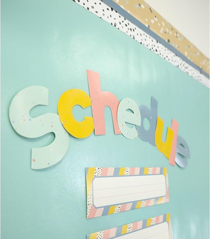 Carson Dellosa 219-Piece We Belong Cutout Letters, 4" Pastel Upper and Lowercase Alphabet, Numbers, Punctuation, and Symbols for Bulletin Board, Posterboard, Party, and Classroom Decor