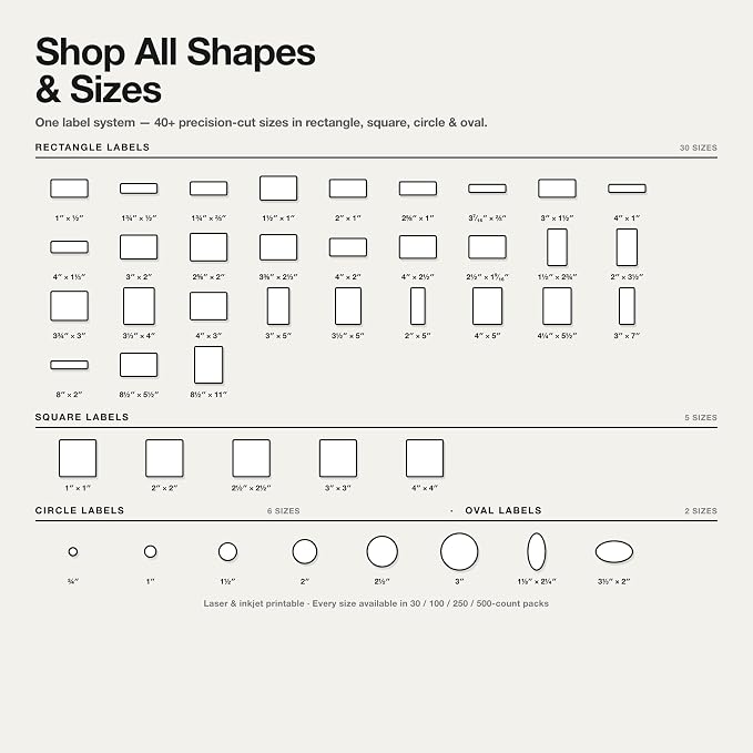 2" X 3.5" Matte White Printable Labels for Inkjet and Laser Printers | 500 Sheets, 4000 Total Custom Stickers for Shipping Labels, Product Labeling, Addresses - Spartan Industrial Template R027