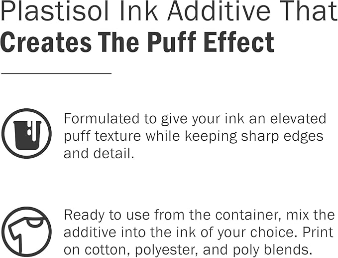 Screen Print Direct Rapid Cure® Screen Printing Ink Puff Additive (3.5 Gallon - 448oz.) - Plastisol Ink for Screen Printing, Fast Curing Fabric Paint, USA Made