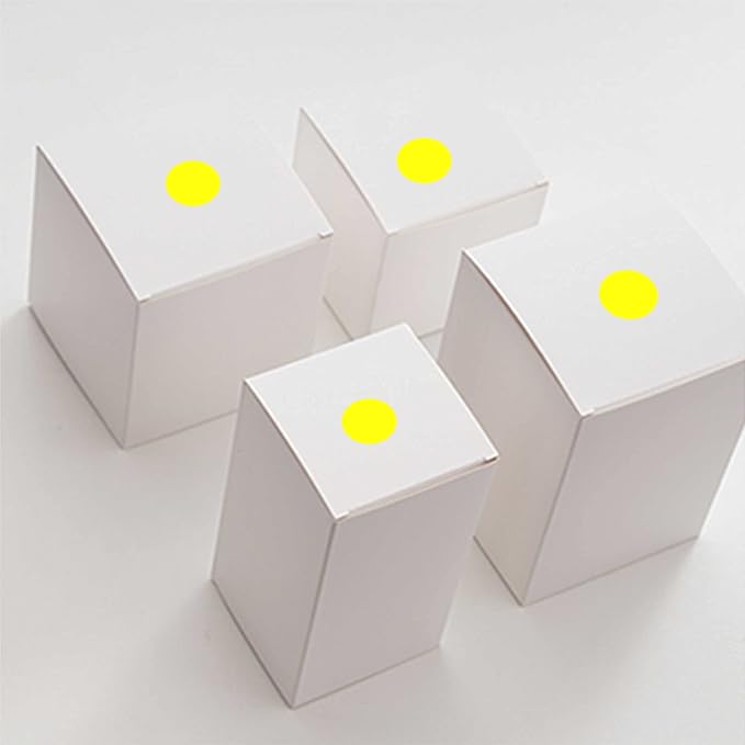 PARLAIM 1/2" Yellow Round Color Coding Circle Dot Labels on a Roll, 1000 Stickers in Plastic Dispenser Box, 0.5 inch Diameter