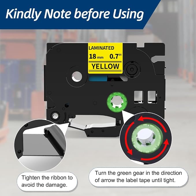 Labelife TZe-641 18mm Yellow Label Tape Replace for Brother P Touch TZe | TZ Tape 18mm 0.7 Laminated Yellow 3/4'' TZ641 for Ptouch PTD400 PT-D460BT PTD600 PT1880 Label Maker Refills, 4-Pack