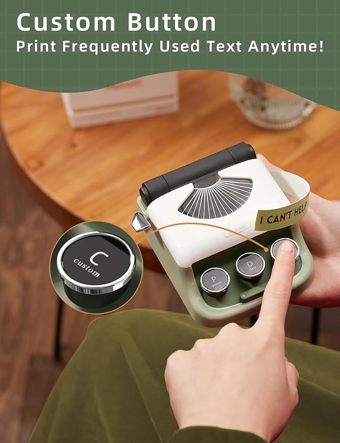 Makeid Q1 Label Maker Machine with Tape - Portable Bluetooth Label Makers for Home & Office Organization - Compatible with Apple iOS & Android - Clear Prints, Custom Templates & Fonts, Retro Design