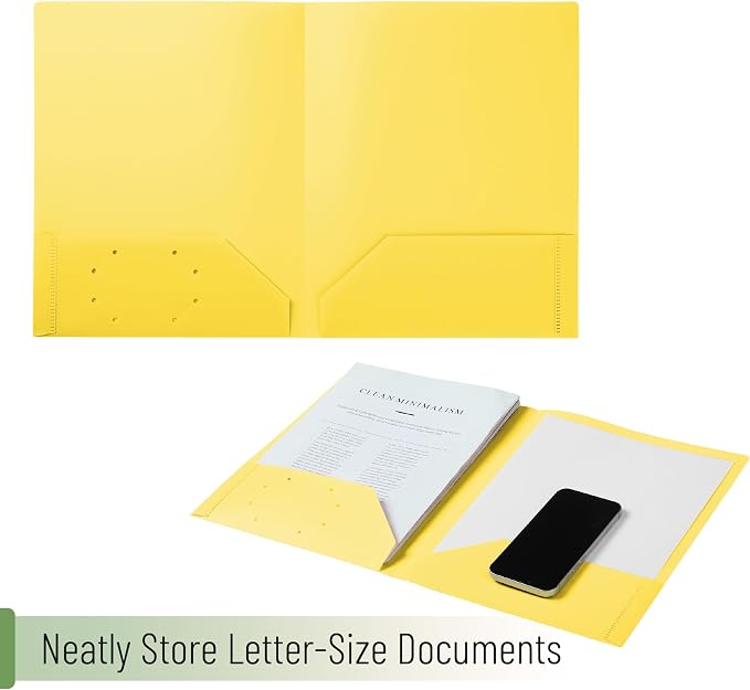 Mr. Pen- Plastic Folders with Pockets, 5 pcs | Aesthetic File Folder with Business Card Slot, 2-Pocket Folder, Back to School, Office, Filing Supplies