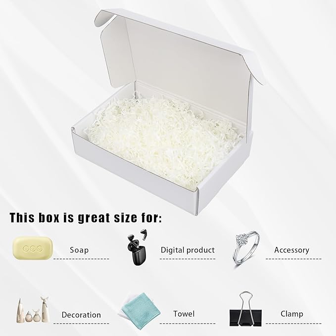 FORBFAN 9x6x2 Shipping Boxes, 45 Pack White Mailer Boxes for Small Business, Sturdy Corrugated Cardboard Packaging Boxes for Mailing & Shipping