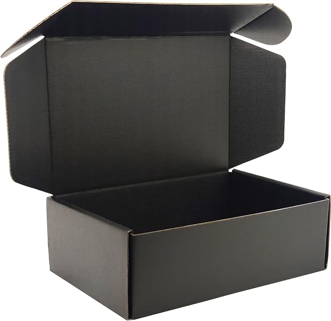 9x6x3 Shipping Boxes Set of 30, Black Mailer Corrugated Cardboard Box | for Packaging, Literature, Packing, Mailing, Storage, Small Business, Moving, Gift, Supplies, Quick Fold, Tab Locking