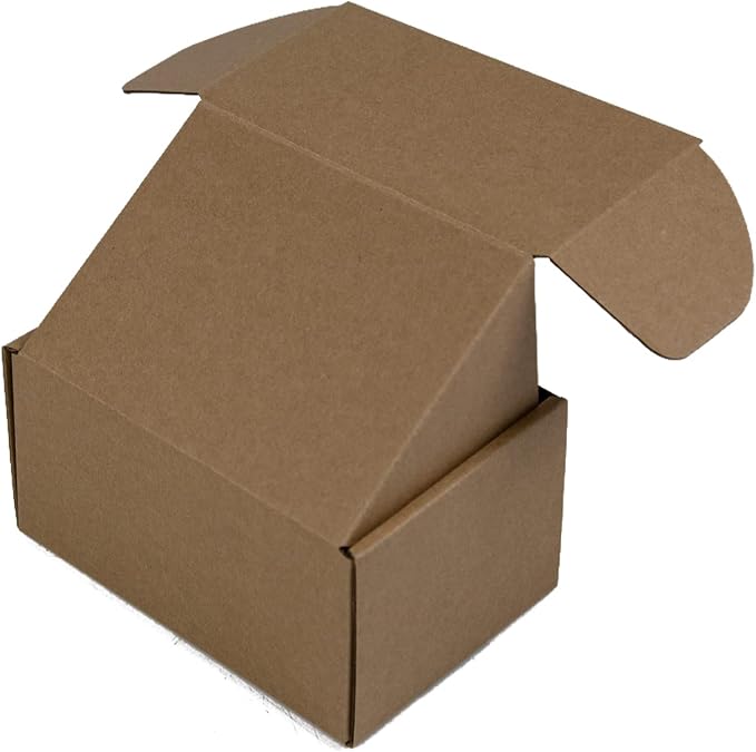 6x4x3 Inches Shipping Boxes Pack of 25, Brown Corrugated Cardboard Boxes for Small Bussiness