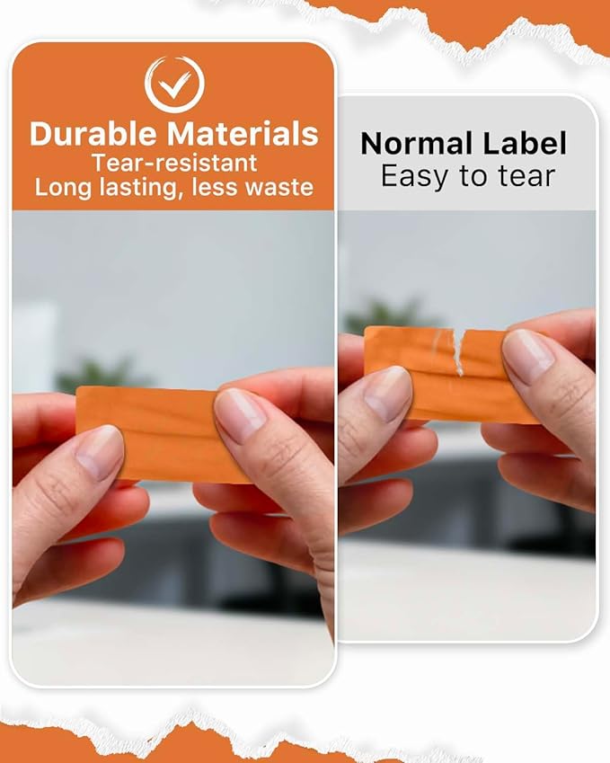 iEager 2x1 Inch Thermal Labels, Orange Rectangle Thermal Printer Stickers, Durable Shipping Label Printer Sticker for Barcode, Name, Address, 1000 Labels/Roll