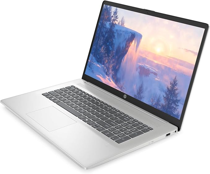 HP 17.3" Touchscreen Laptop Computer, Windows 11, 16GB RAM 512GB SSD, Intel Core Ultra 7 255U, HD+ 1600 x 900 Display, Fingerprint Reader, Backlit Keyboard, SageNova Earphones, Natural Silver