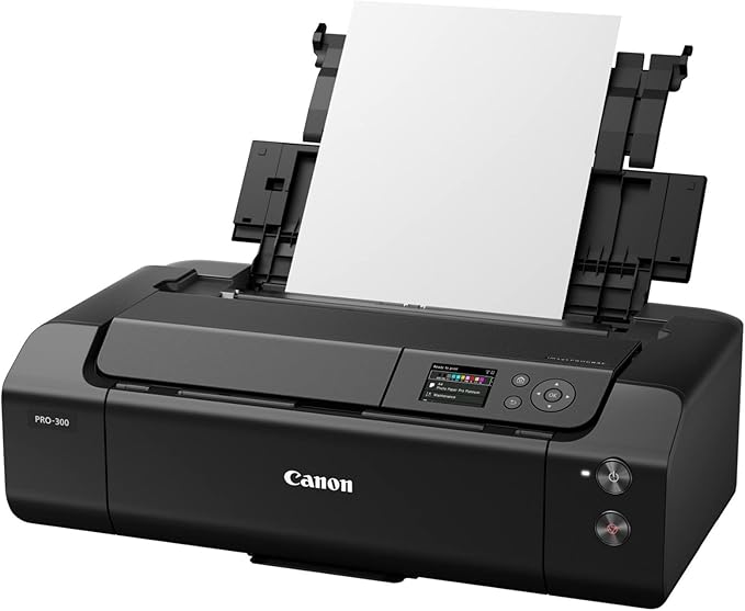 Canon imagePROGRAF PRO-300 Wireless Color Wide-Format Printer, Prints up to 13"X 19", 3.0" LCD Screen with Profession Print & Layout Software and Mobile Device Printing, Black, One Size