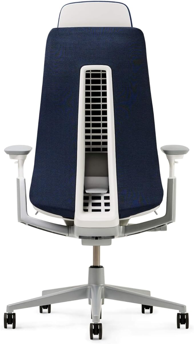 Haworth Fern Executive Office Chair with Lumbar Support, Adjustable Desk Computer Chair with Digital Knit Finish and Adjustable Headrest for Home Office Furniture, Deep Sea