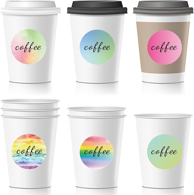 2 Inch Rainbow Round Self-Adhesive Thermal Labels - Multi-Purpose Roll Sticker Labels for DIY Logo Design, QR Code, Name Tag(600 Labels, 1 Roll)