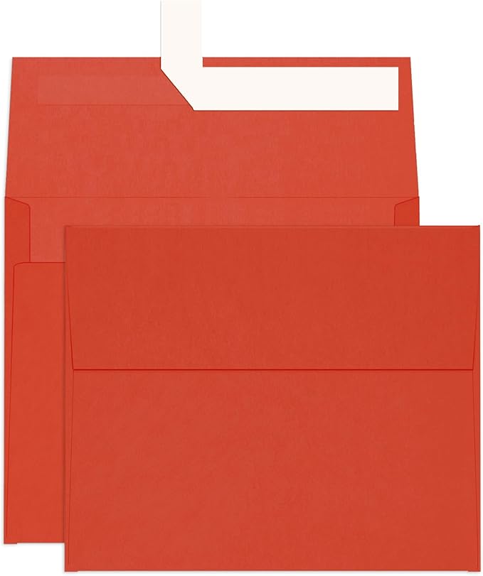 Red A2 Envelopes Self Seal 100 Pack, 120 GSM Printable Goefun 4.375 x 5.75 Invitation Envelopes for 4.25 x 5.5 Cards, Photos, Invitations, Weddings, Graduation, Baby Shower, and Various Holidays