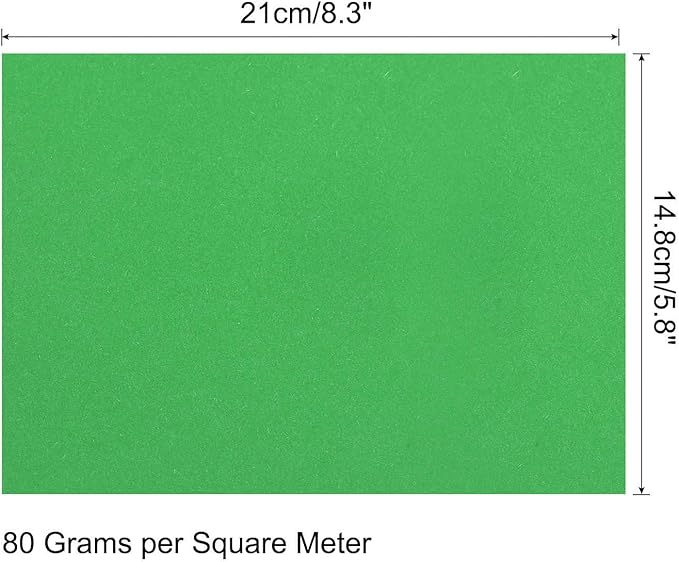 MECCANIXITY 100 Sheets Colored Copy Paper 8.3 x 5.8 Inch Printer Paper 80gsm Dark Green for Office Printing, Document Copying, Invitations, Forms, Art Projects