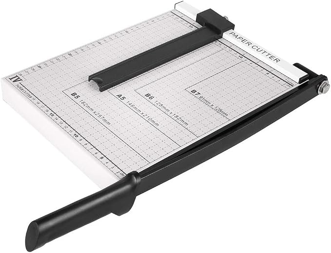 Guillotine Paper Cutter and Trimmer with Various Cut Length, Multi Sheet Capacity, Heavy Duty Blade for Photo Craft Cardstock, Large Paper Cutter for Home or Office