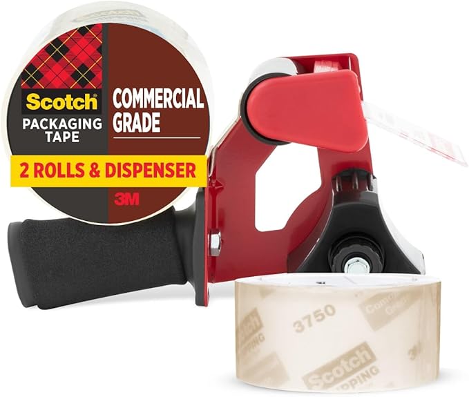 Scotch® Commercial Grade Shipping Packaging Tape 1.88 in x 54.6 yd with Heavy Duty Dispenser