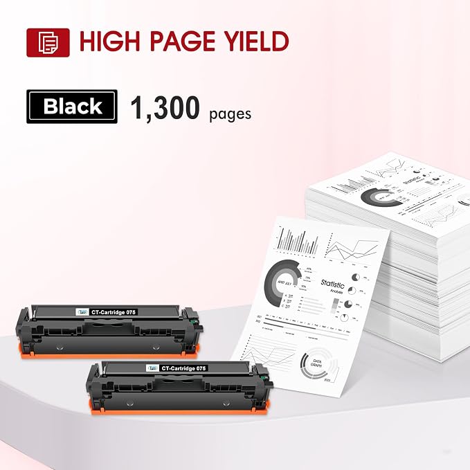 075 075H Black Toner Cartridge for Canon 075 MF665CDW MF663Cdw Toner 2 Pack | Compatible for Canon 075 Black ImageCLASS LBP646Cdw MF665CDW MF663Cdw MF662CDW MF660c LBP647Cdw LBP640c Printer High Capacity