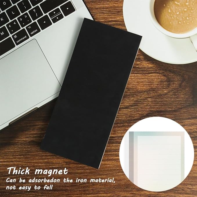 4 Pack Magnetic Notepads for Refrigerator, Full Magnet Back Design Magnetic Memo Pads, 50 Sheets Per Note Pads To-Do List, Shopping List (Retro Gradien Style)