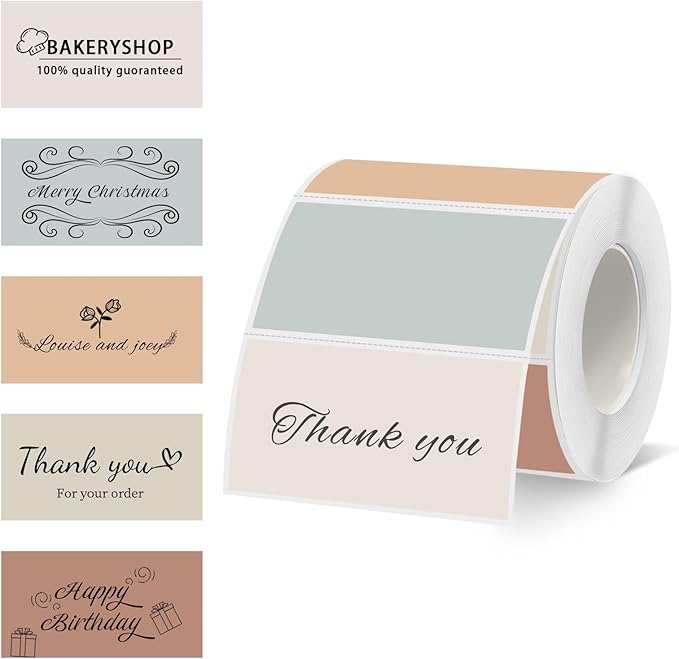 Starboling 2x1 Thermal Labels,Address Barcode Self-Adhesive Thermal Printer Stickers for Logo Design,Name/Price Tag,Address（Beige Gradient）