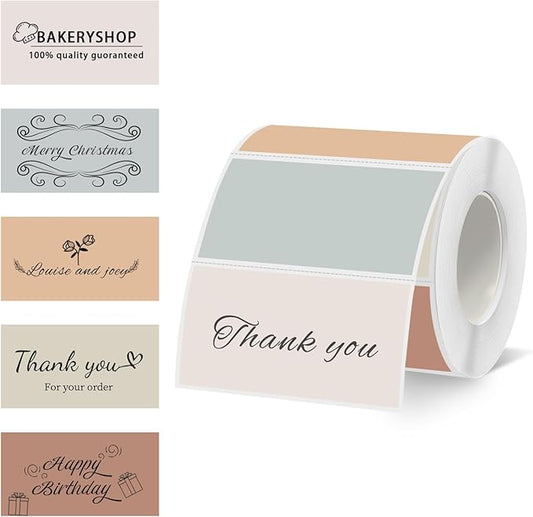 Starboling 2x1 Thermal Labels,Address Barcode Self-Adhesive Thermal Printer Stickers for Logo Design,Name/Price Tag,Address（Beige Gradient）