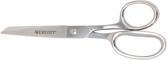 Westcott 8in Forged Classic Fabric and Paper Scissors, Heavy Duty, Knife-Edge for Sewing, Tailoring, General Arts and Crafts, Office