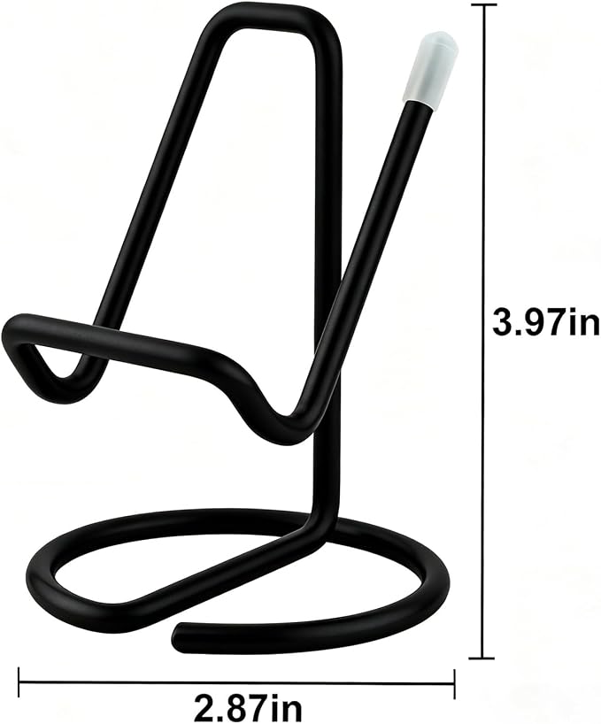 gianotter Black Phone Stand | Black Desk Organizer and Accessories, Phone Holder for Desk, Compatible with All Mobile Phones, iPhones and iPads (Black)