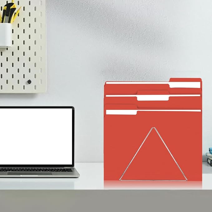 File Folder, RAZCC 100 Pack 1/3 Cut Tab File Folders Letter Size, Red Folders for Dcouments, Folders with Tab Great for Organizing and Easy File Storage