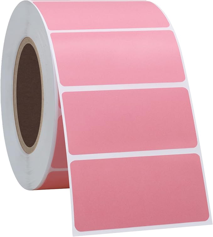 Hybsk 2x1 inch Color Direct Thermal Labels for Shipping, Barcodes, Address, Compatible with Rollo Label Printer & Zebra Desktop Printers (2"x1",Pink)