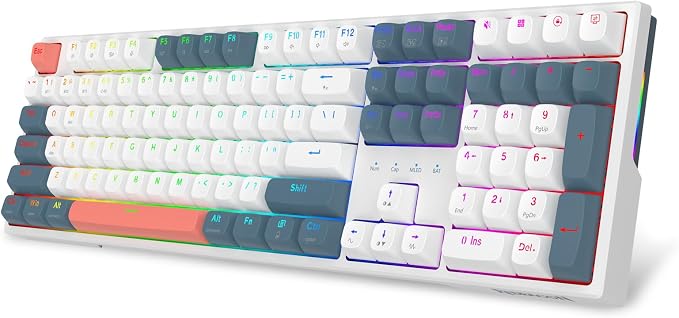 Redragon K668 PRO Wireless 108-Key Gasket RGB Gaming Keyboard, 4 Hotkeys | Extra Shortcut Keys, 0-Delay Tri-Mode, Cushioned Noise Dampening for Creamy Thocky Sound, Unfaded PBT Keycaps, PRO Software