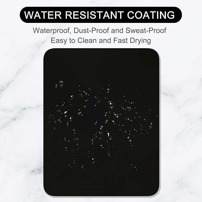 Hsurbtra Mouse Pad, Premium-Textured Square Mousepad 7 x 9 Inch, Thick 3 mm Anti-Slip Waterproof Rubber Pretty Cute Computer Mat for Office Gaming Laptop Women Kids Jet Black