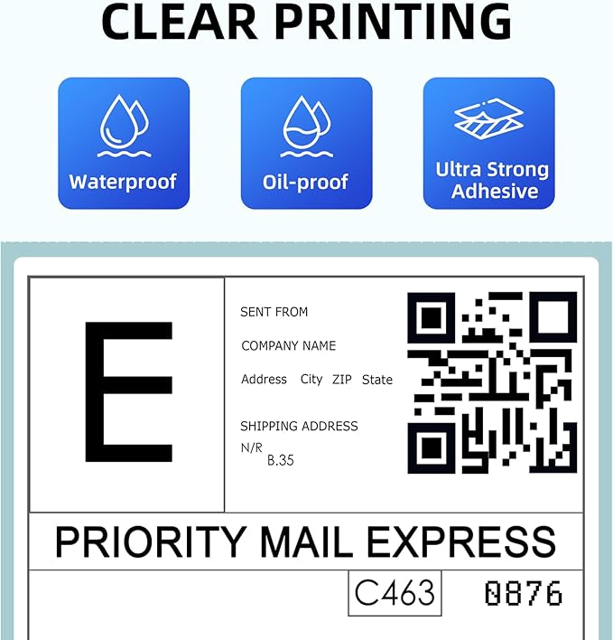 ORGSTA 4x6 Thermal Direct Shipping Label (Pack of 500 Per Fanfold Labels) - Commercial Grade