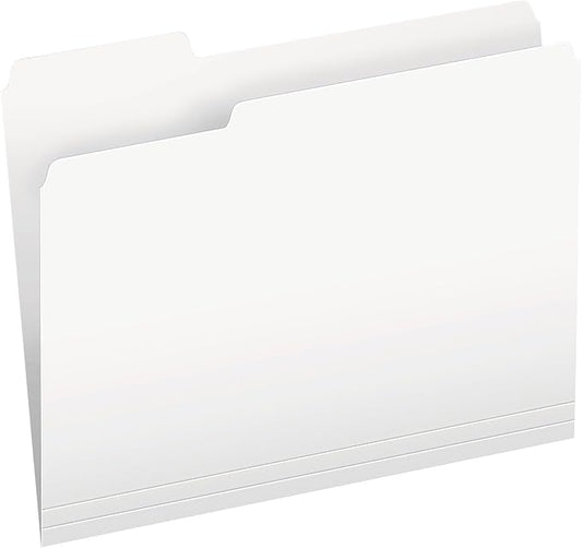 Pendaflex Two-Tone Color File Folders, Letter Size, White, 1/3 Cut, 100 per box (152 1/3 WHI)