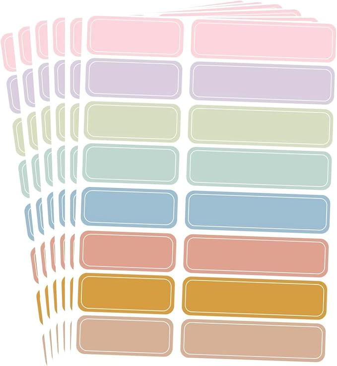 Laminating Waterproof Water Bottle Labels - Colored Write-on Name Stickers | 320PCS Name Labels for Baby Bottles, Daycare Central, Kids School Supplies and Home Organization