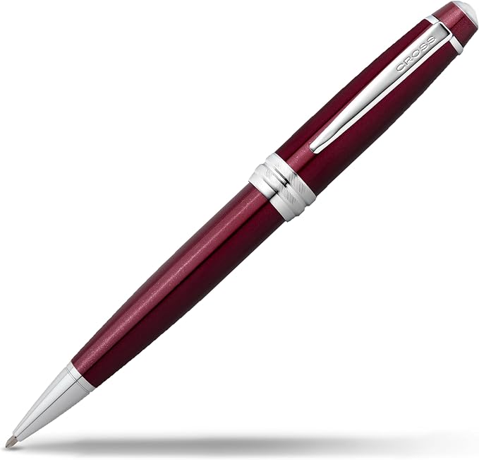 Cross Bailey Red Lacquer Ballpoint Pen, Medium Point, Black Ink | Ballpoint Pen, Refillable for Long-Lasting Use, Smooth Ink Flow, Comfortable Grip, Premium Gift Box, Medium Point Refill