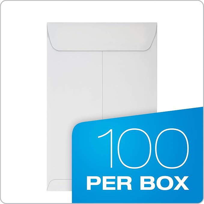 Columbian 6 x 9 Catalog Envelopes, 100 Pack, Catalog-Style with Self Seal Closure, Heavyweight 28 lb Paper, Self Sealing Envelopes for Mailing, Filing and Organizing, White
