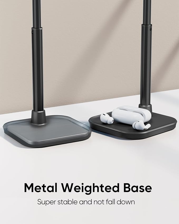 Cell Phone Stand, Phone Holder for Desk, Office Desktop iPhone Stand | Eye Level View, Reduce Neck & Back Strain, Height & Angle Adjustable, Hands-Free Video Chat, Accessories for 4-10" Smartphone