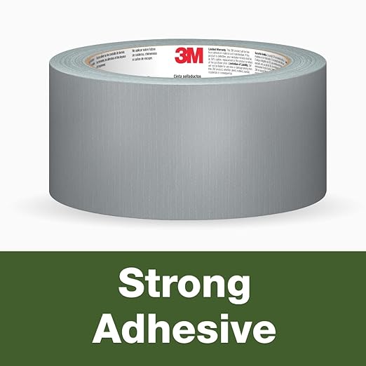 3M Duct Tape, 3 Rolls, 1.88 Inches x 55 Yards, Hand Tear, Bundle, Patch, Protect & Repair, Great Strength for Durability, Adheres to Multiple Surfaces (1055) (Pack of 12)