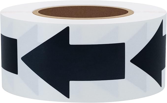 Hybsk Arrow Stickers Bright Eye-Catching Versatile Arrow Signs for Office Marking Plans Total 500 Labels Per Roll (Black)